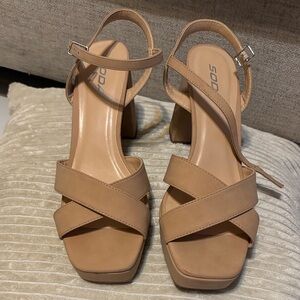 Soda Tan Strappy Heels